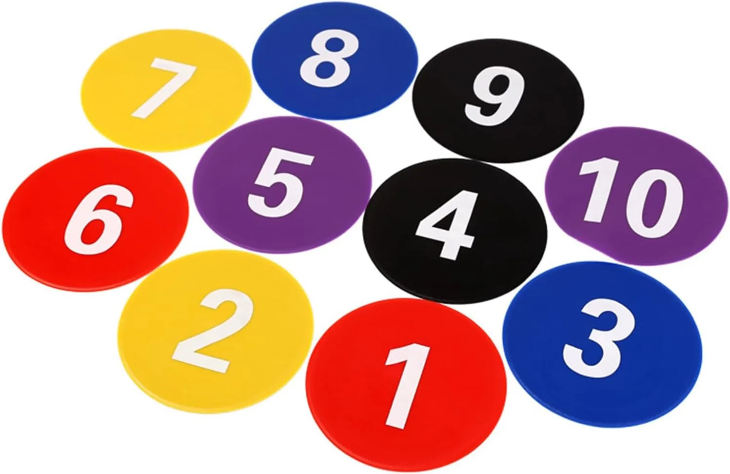 10 Pcs Flat Cones Spots Markers, Floor Dots Spots Markers, 9 Inch Nonslip Plastics Agility Markers Flat Field Cones Floor Dot