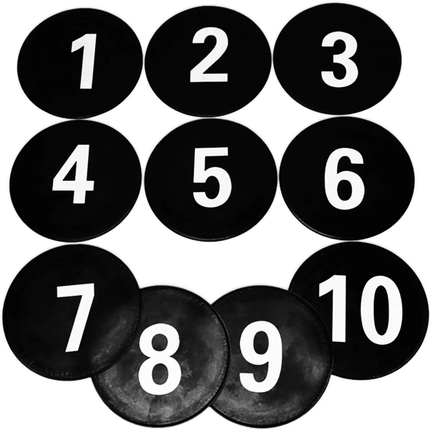 10 Pcs Flat Cones Spots Markers, Floor Dots Spots Markers, 9 Inch Nonslip Plastics Agility Markers Flat Field Cones Floor Dot