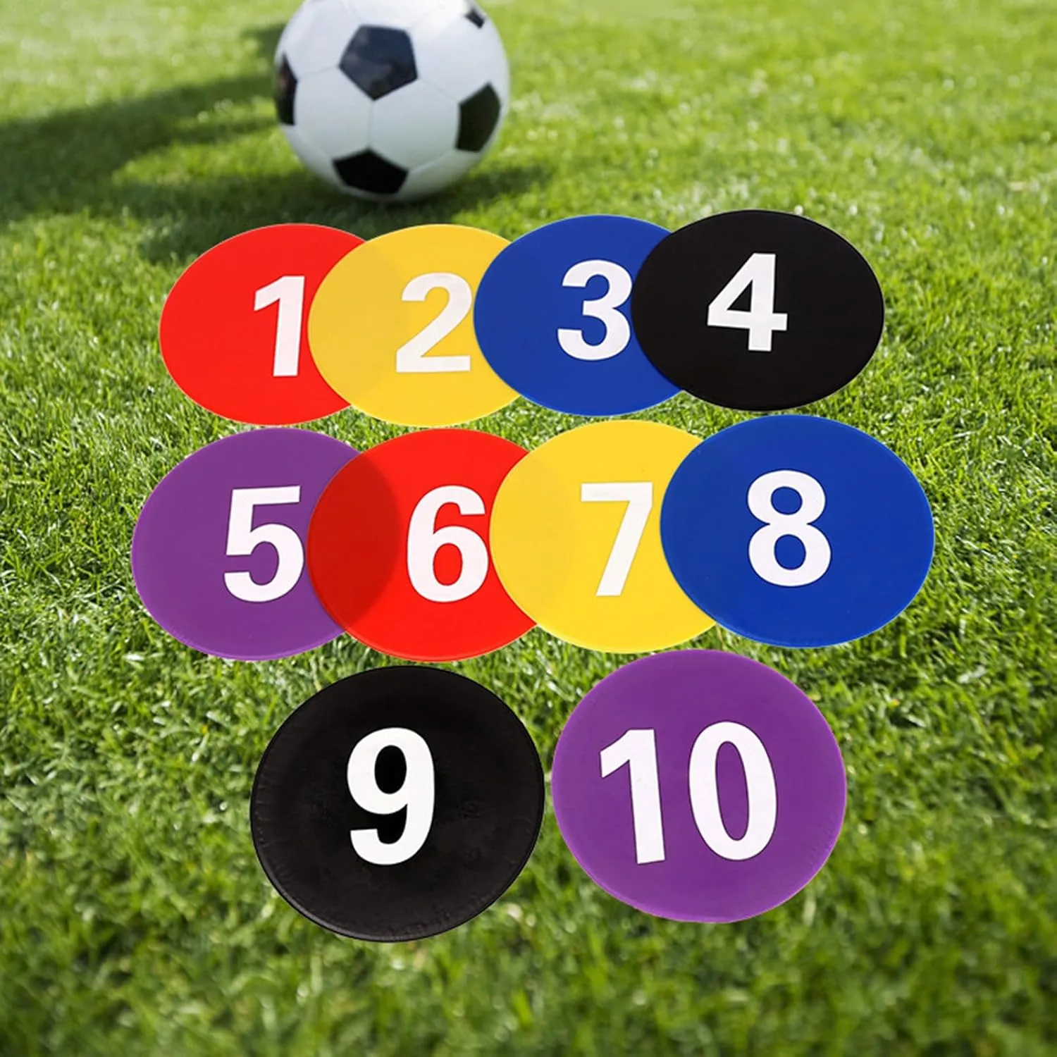 10 Pcs Flat Cones Spots Markers, Floor Dots Spots Markers, 9 Inch Nonslip Plastics Agility Markers Flat Field Cones Floor Dot