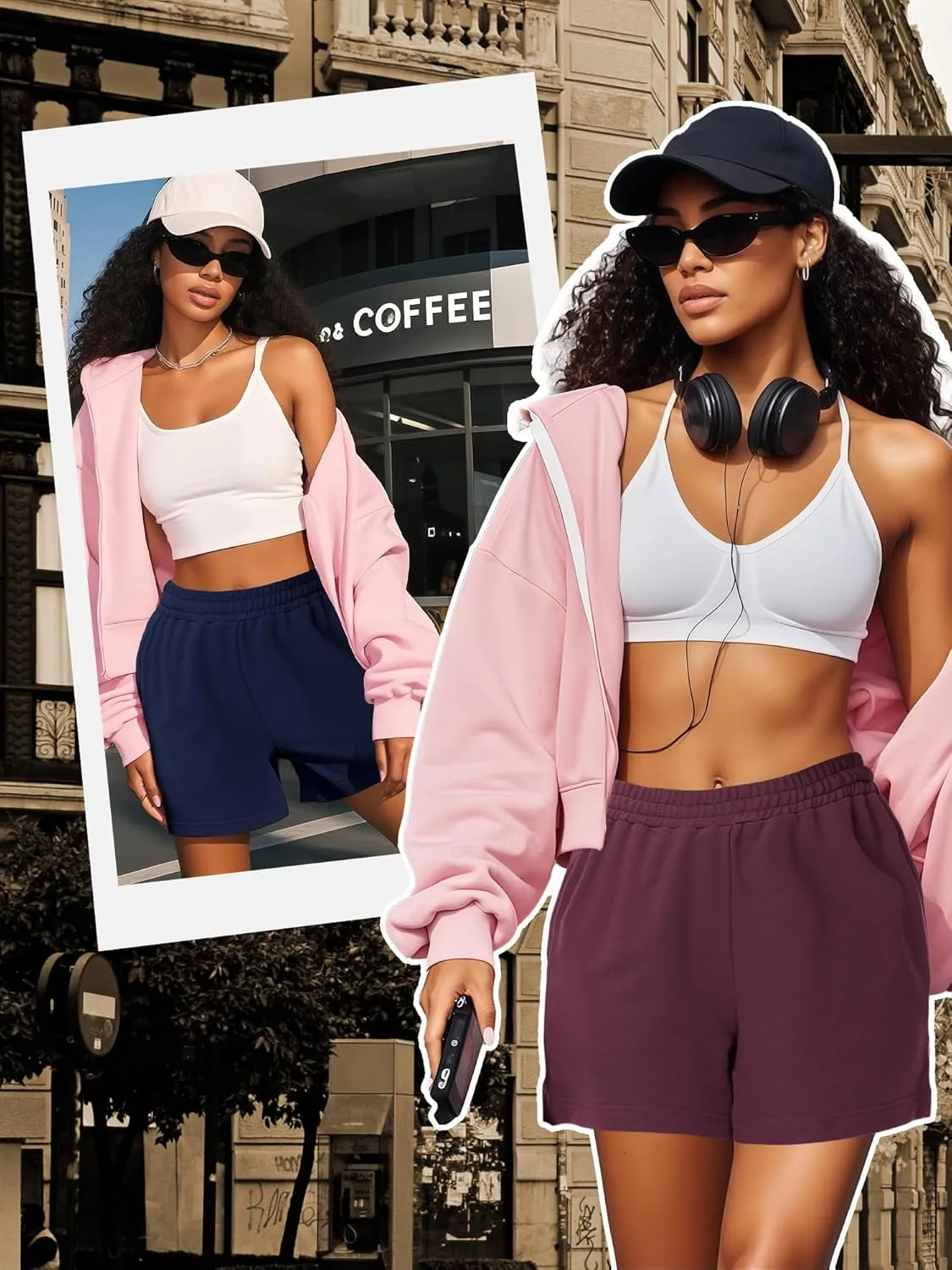 3 Pcs Women's Sweat Shorts, High Waisted Drawstring Athletic Shorts with Pockets Casual Comfy Running Shorts