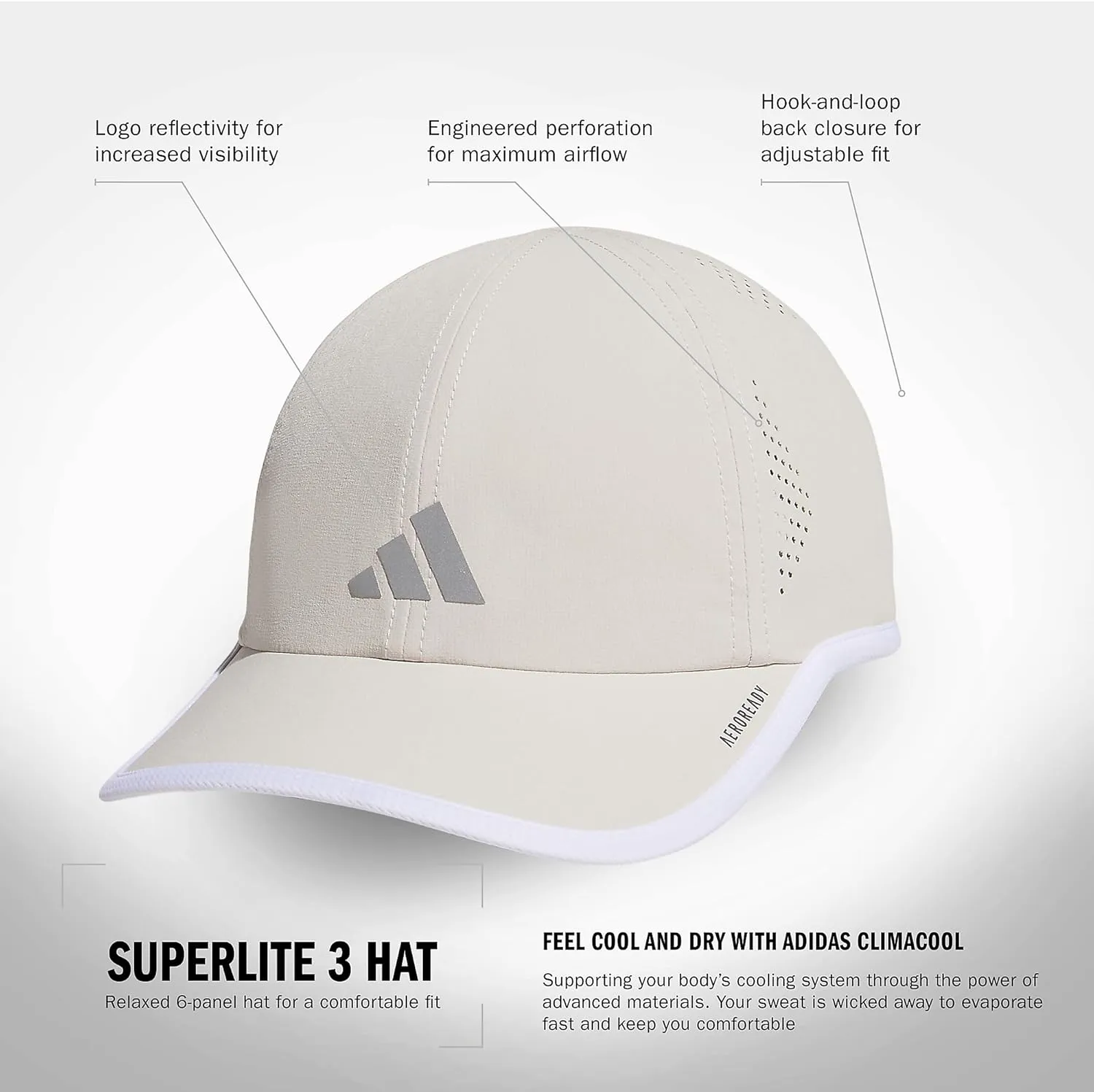 adidas Women's Superlite Hat, Relaxed-fit Adjustable Workout Sports Cap