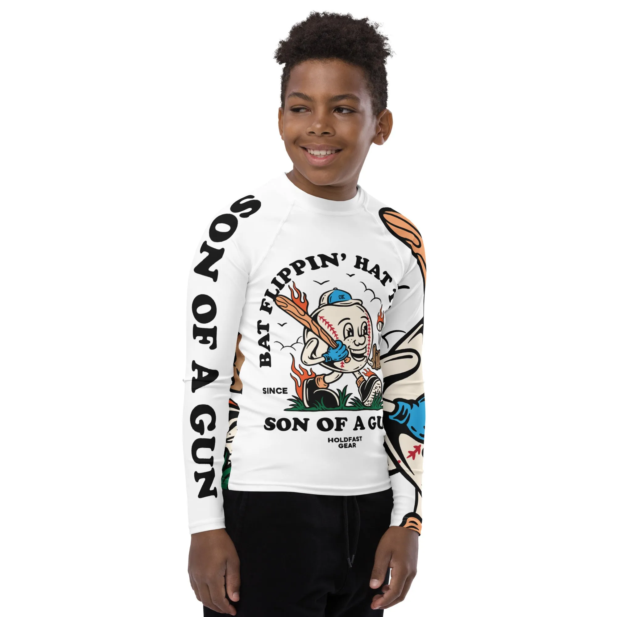Bat Flippin' Hat Tippin' Youth Rash Guard