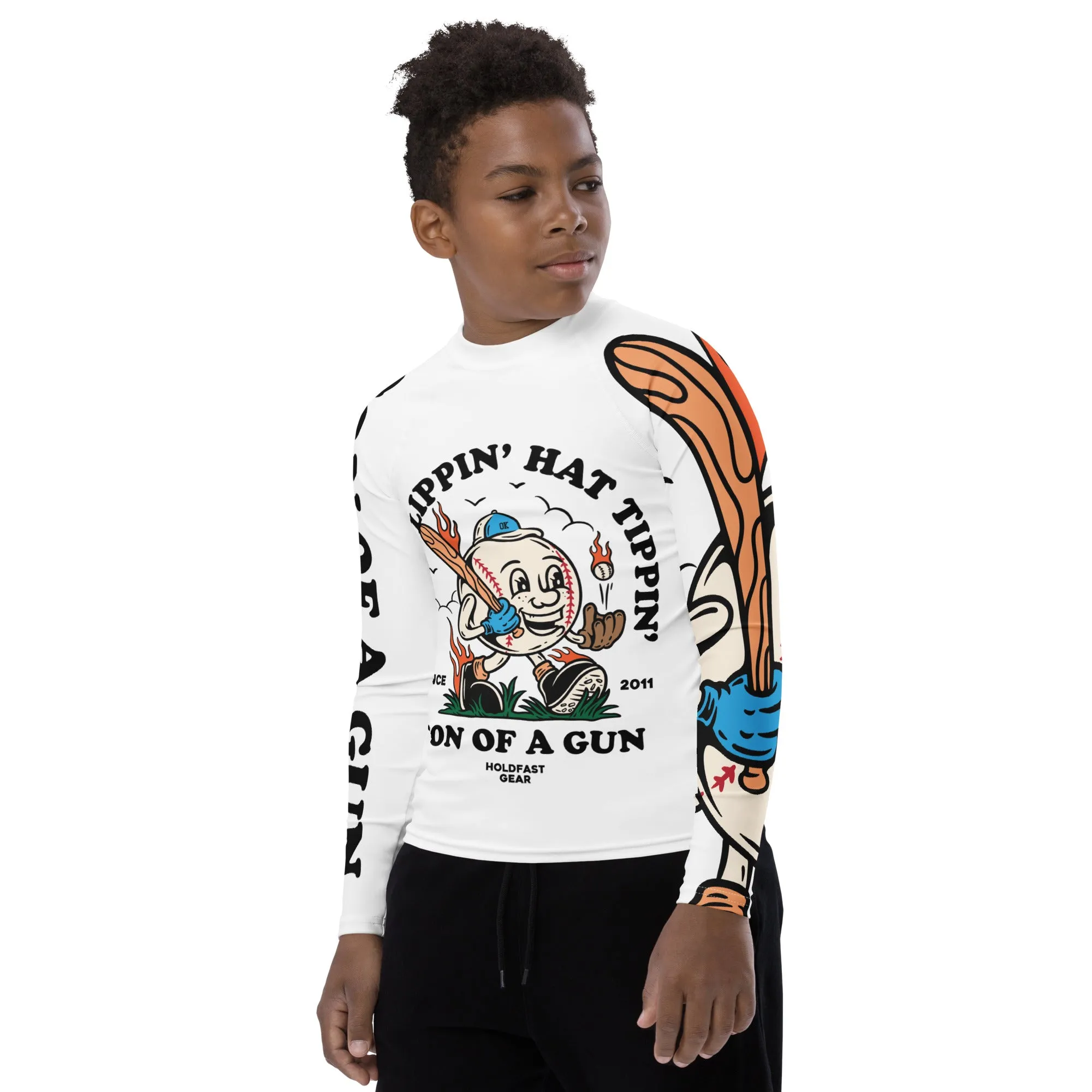 Bat Flippin' Hat Tippin' Youth Rash Guard