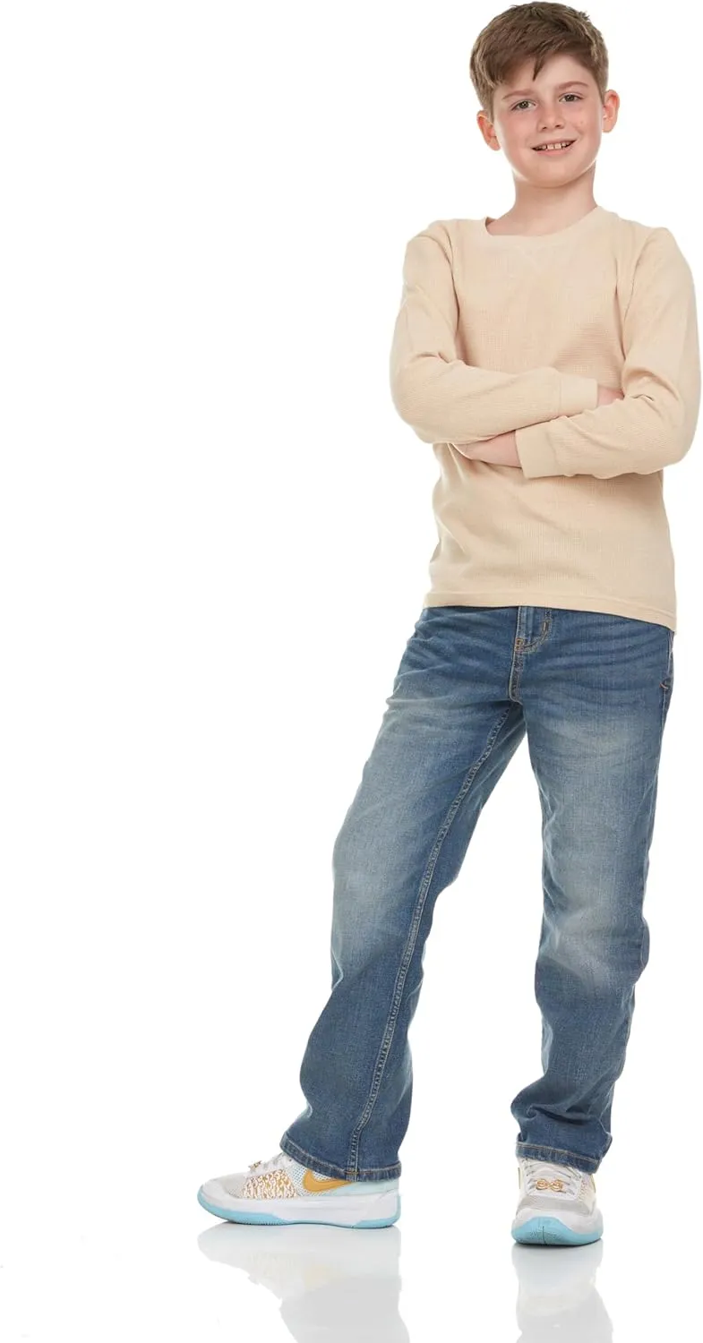 Boys' 2-Pack Long Sleeve Thermal Shirts  Warm & Breathable Tops for School and Play, Sizes 4-18