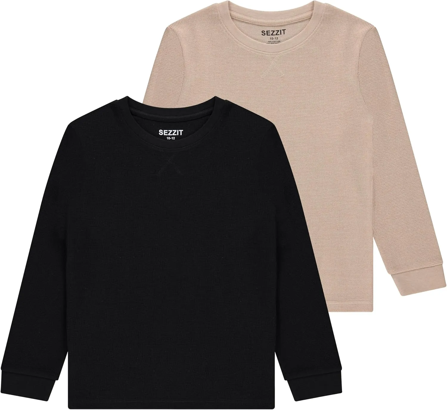 Boys' 2-Pack Long Sleeve Thermal Shirts  Warm & Breathable Tops for School and Play, Sizes 4-18