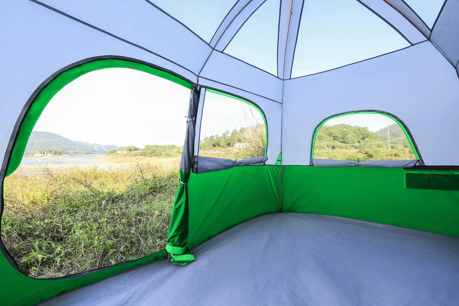 CAMPROS CP Tent 6/8 Person Camping Tents, Waterproof Windproof Family Tent with Top Rainfly, Large Mesh Windows, Double Layer, Easy Set Up, Portable with Carry Bag, for All Seasons