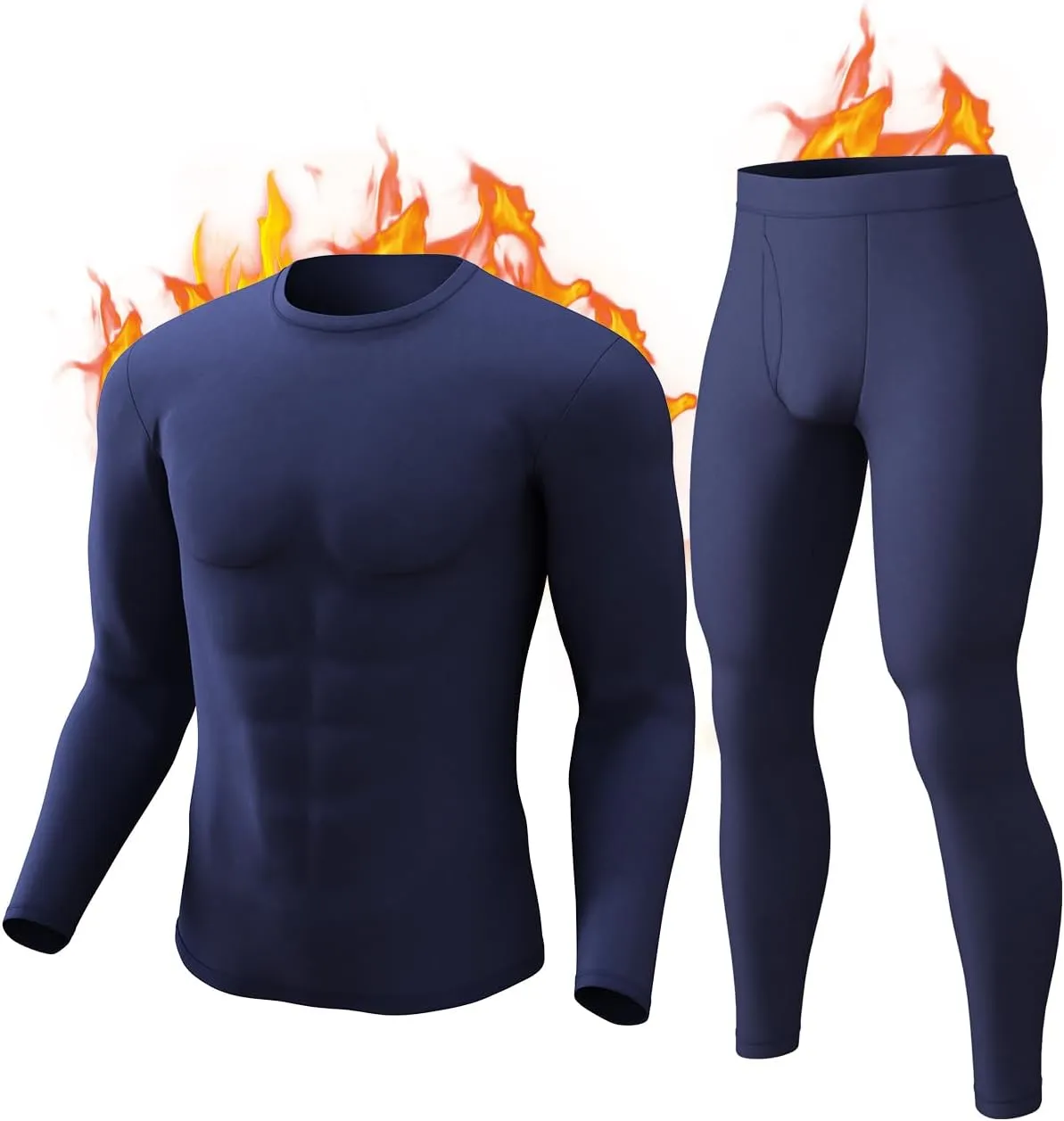 CL convallaria Long Johns Thermal Underwear for Men Soft Fleece Lined Base Layer Cold Weather Top Bottom Gift Set