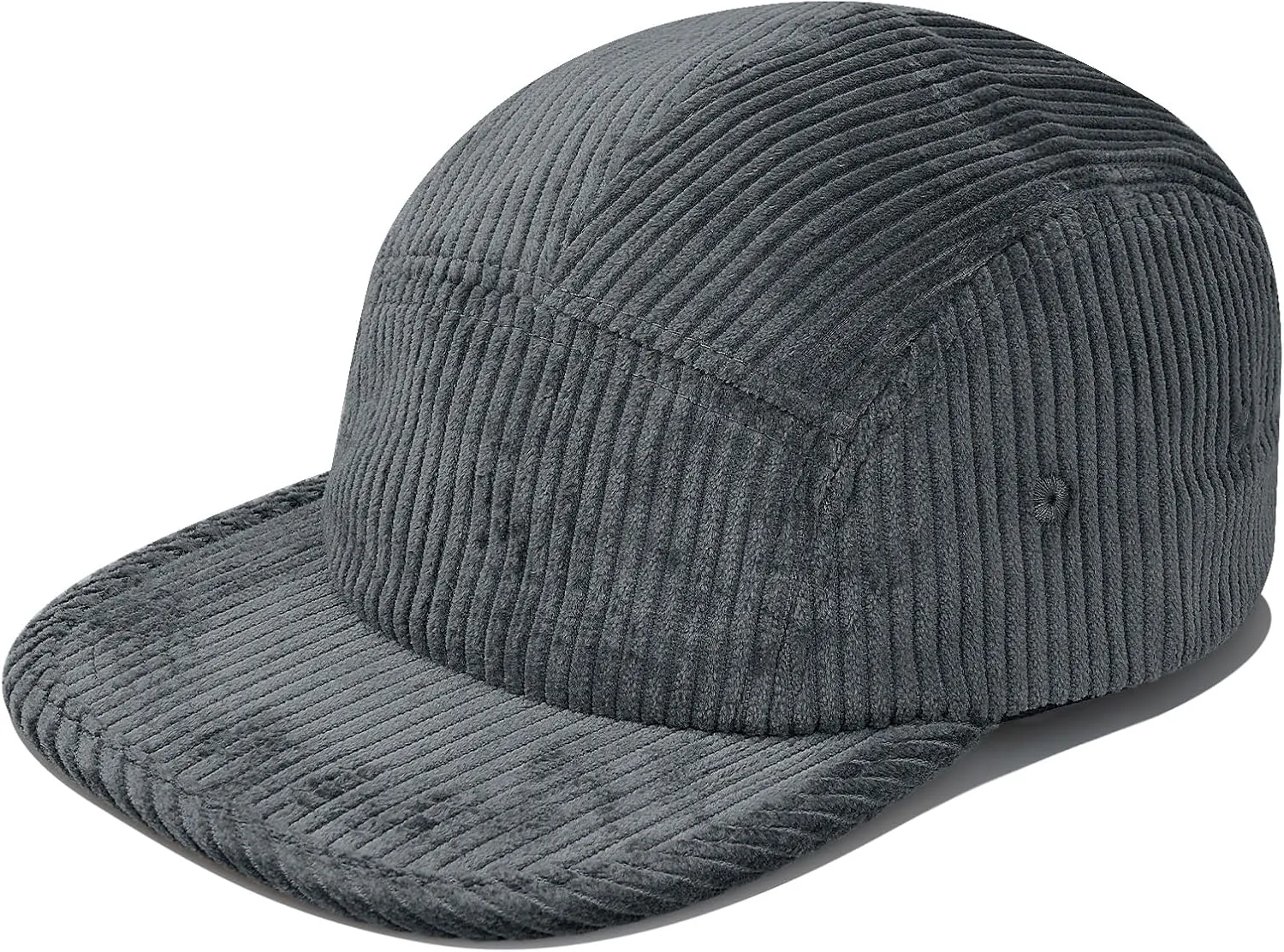 CLAPE Snapback 5 Panel Baseball Cap, Corduroy Breathable Flat Brim Trucker Hat Adjustable Unstructured Dad Hat Ball Caps