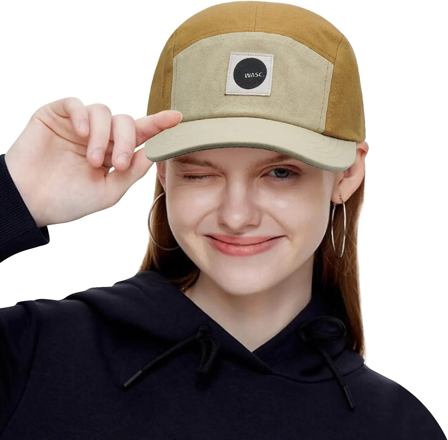 Croogo 5-Panel Flat Brim Baseball Cap Adjustable Snapback Hat Urban Flat Bill Trucker Hats Street Casual Men's Hip Hop Caps