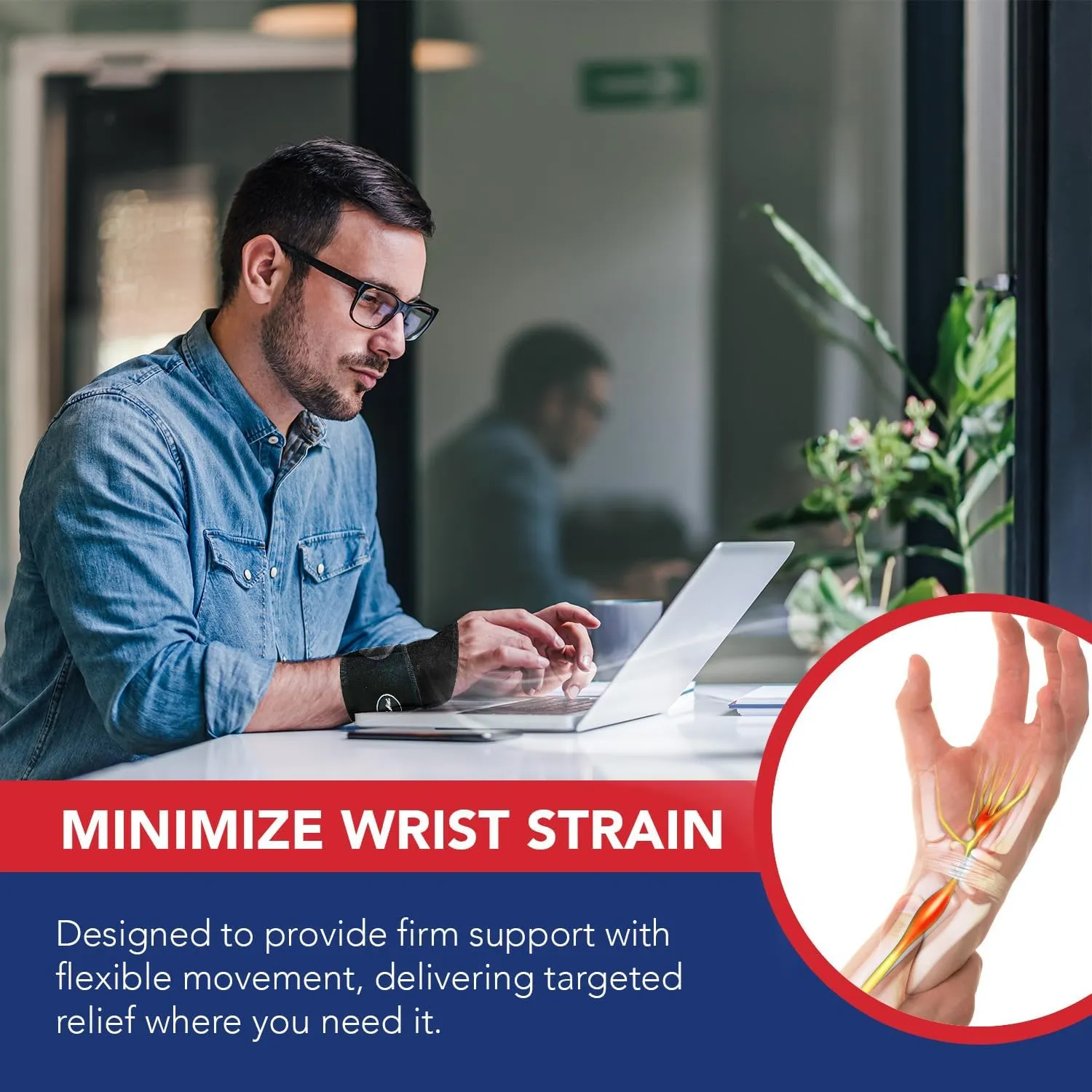 Dr. Arthritis Wrist Brace, Adjustable Wrist Wraps & Hand Brace Compression, Doctor-Developed Wrist Brace for Carpal Tunnel, Tendonitis, Injuries & More, Easy to Wear, Fits Both Hands (Single)