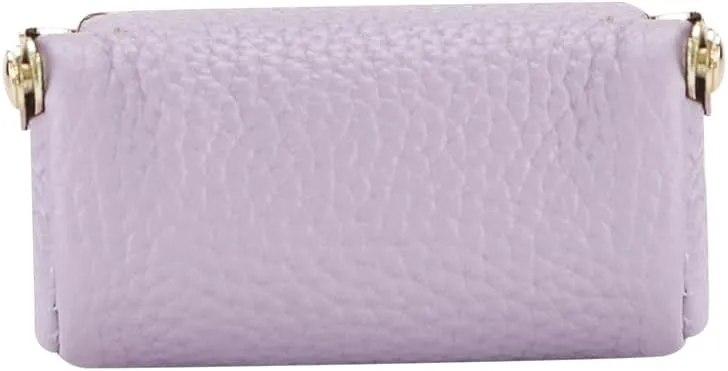Genuine Leather Mini Jewelry Women's Coin Purse Solid Color Kiss Lock Change Pouch Casual Style Small Storage Bag for Women 1894 (Bright Red with Chain)