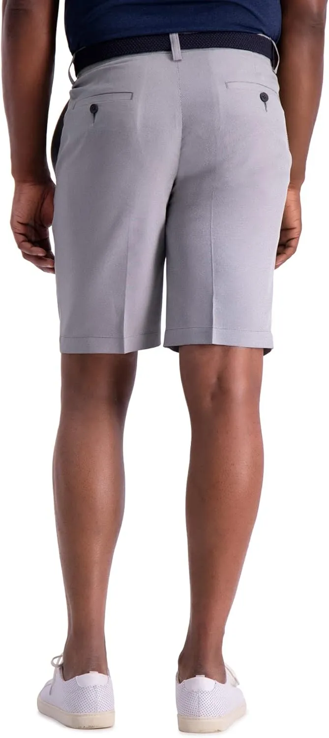 Haggar Men's Cool 18 Pro Straight Fit Flat Front 4-Way Stretch Expandable Waist Shorts - 7 and 9.5 Inch Inseams