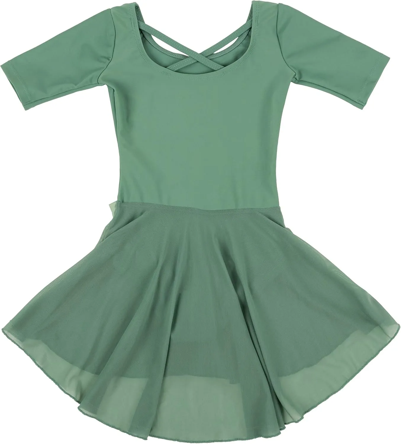 Leveret Kids Girls Skirt Leotard Long Sleeve Size Toddler-X-Large (2-14 Years) Variety of Colors