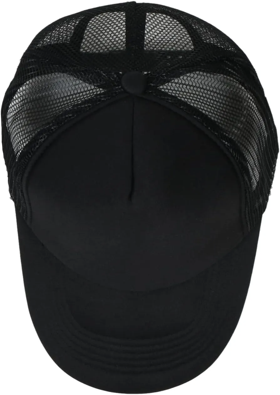 Men Women Foam Trucker Hat Mesh Cap Solid Colors Lightweight with Adjustable Snapback Collection