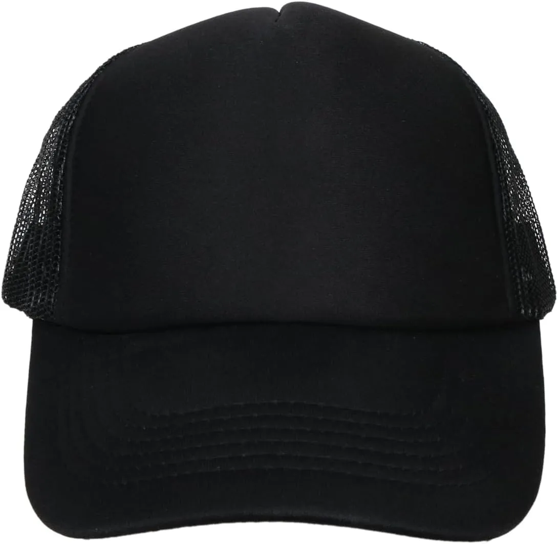Men Women Foam Trucker Hat Mesh Cap Solid Colors Lightweight with Adjustable Snapback Collection