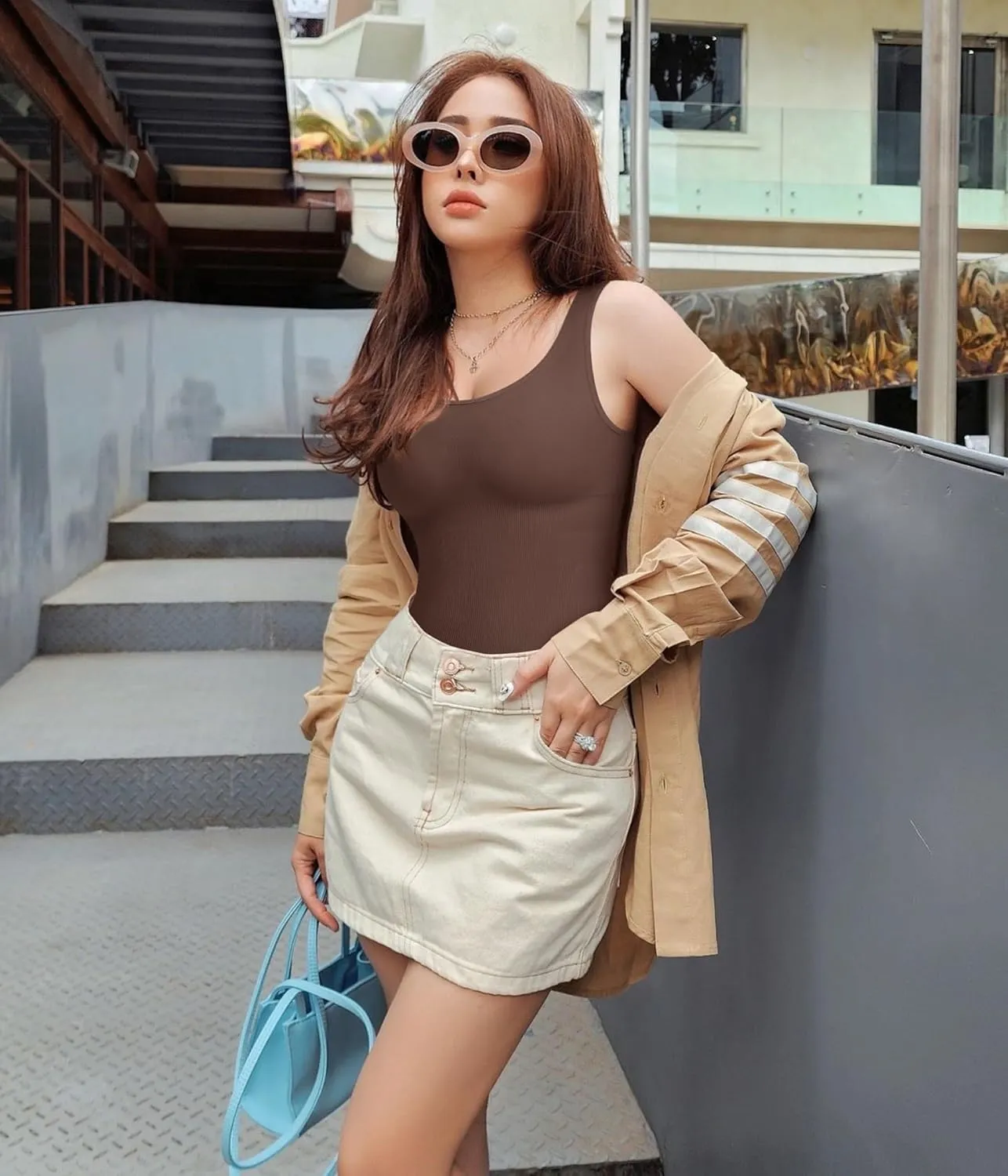 Nebility 2 Piece Shapewear Bodysuit for Women Tummy Control Slim Fit Sleeveless Round Neck Body Suit