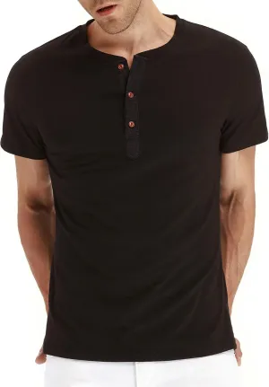 NITAGUT Mens Fashion Casual Front Placket Basic Long/Short Sleeve Henley T-Shirts