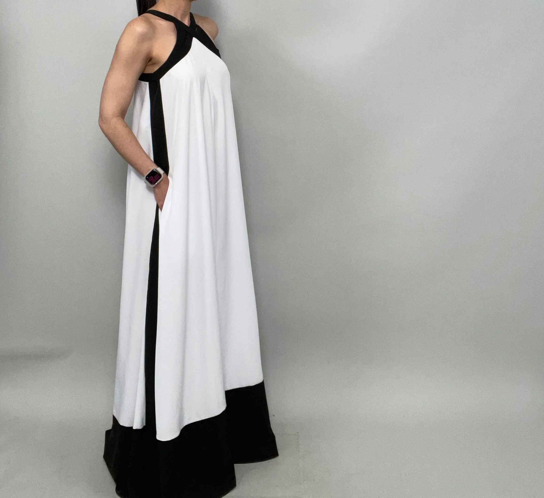 Saenid Color Block Maxi Dress