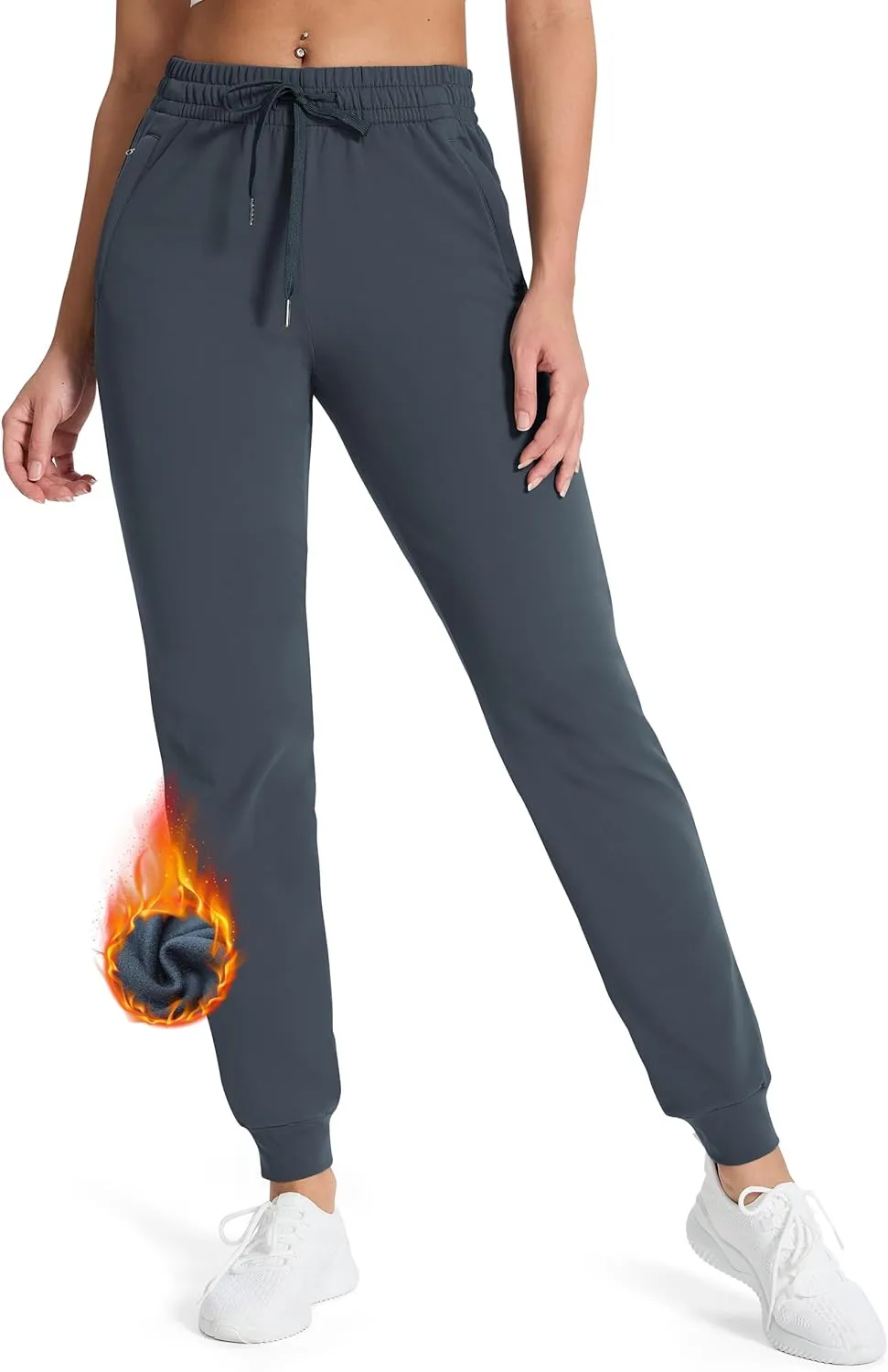SEVEGO Women's 31"/33"/35" Inseam Tall Joggers Fleece Lined Sweatpants Water Resistant Thermal Athletic Running Pockets