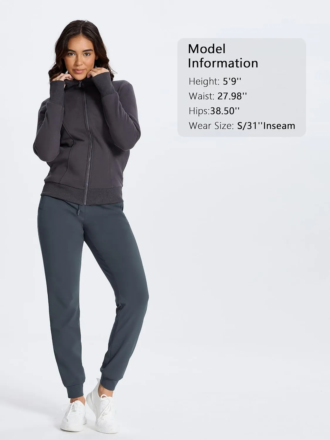 SEVEGO Women's 31"/33"/35" Inseam Tall Joggers Fleece Lined Sweatpants Water Resistant Thermal Athletic Running Pockets