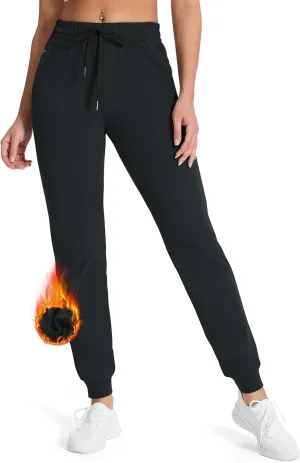 SEVEGO Women's 31"/33"/35" Inseam Tall Joggers Fleece Lined Sweatpants Water Resistant Thermal Athletic Running Pockets