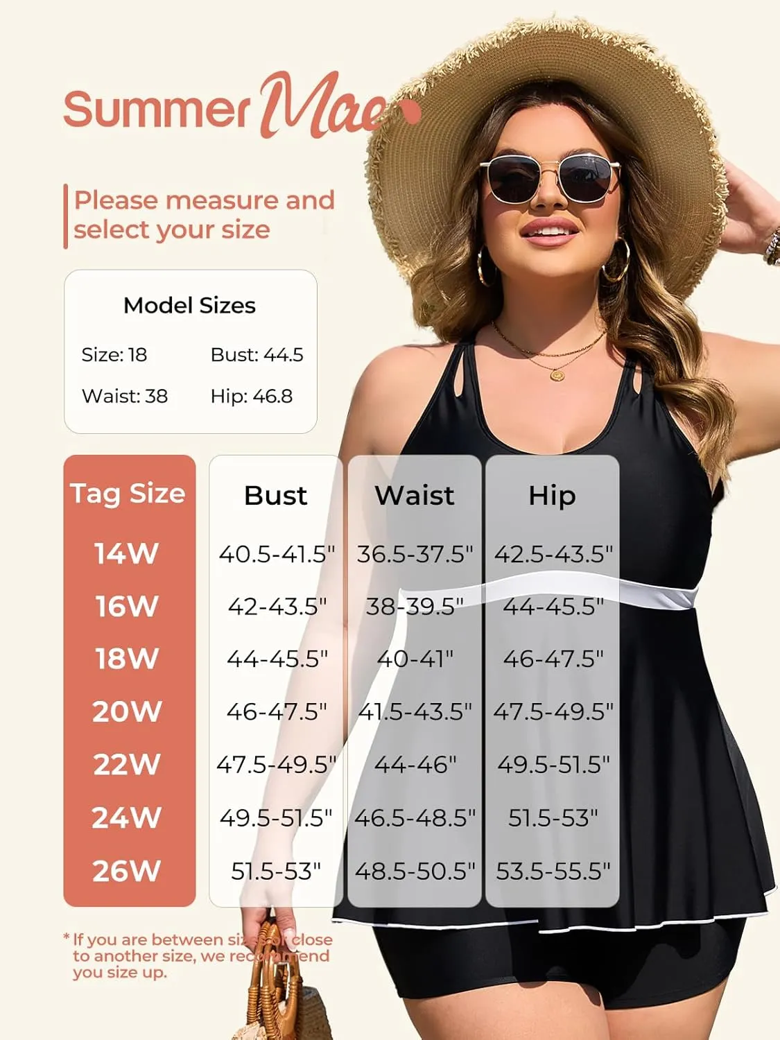 Summer Mae Women's Plus Size Tankini Cutout Two Piece SwimsuitColor Block Flowy Tummy Control 2025 Bathing Suits with Shorts