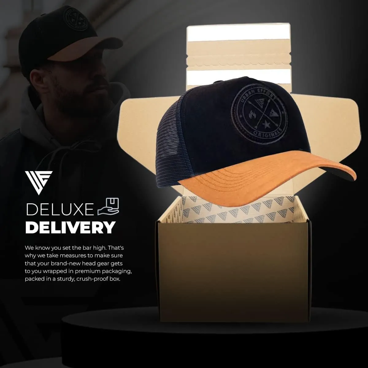 Urban Effort Mesh Back Cap - for Men and Women Baseball Hat 5-Panel Trucker Hat - Great Snapback Closure for Hunting & Hiking