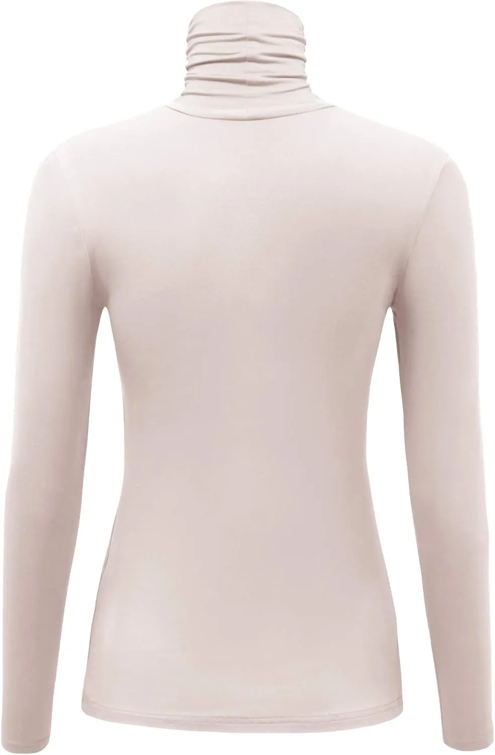 Women's Long Sleeve Lightweight Turtleneck Top Slim Fit Pullover T-Shirt (S-XXL)